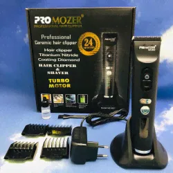 Профессиональная портативная машинка с LCD-дисплеем для стрижки ProMozer MZ-9822 (4 сменные насадки