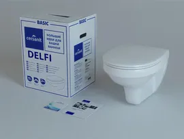Унитаз подвесной Cersanit DELFI S-MZ-DELFI-PL с сиденьем микролифт