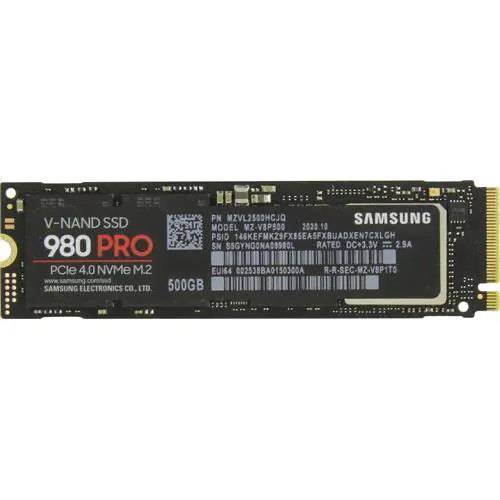 Твердотельный накопитель Samsung 500 Gb 980 PRO MZ-V8P500BW