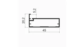 Алюминиевый профиль для фасадов MZ 17 Инокс 6 м.