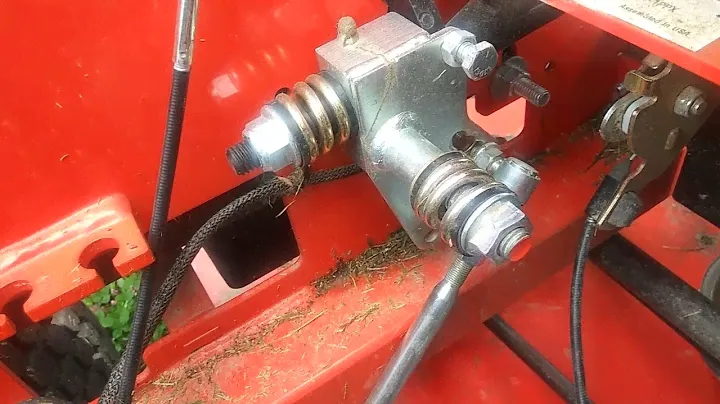 Bad Boy MZ Magnum mower . Adjusting the steering linkage to make it more reactive.